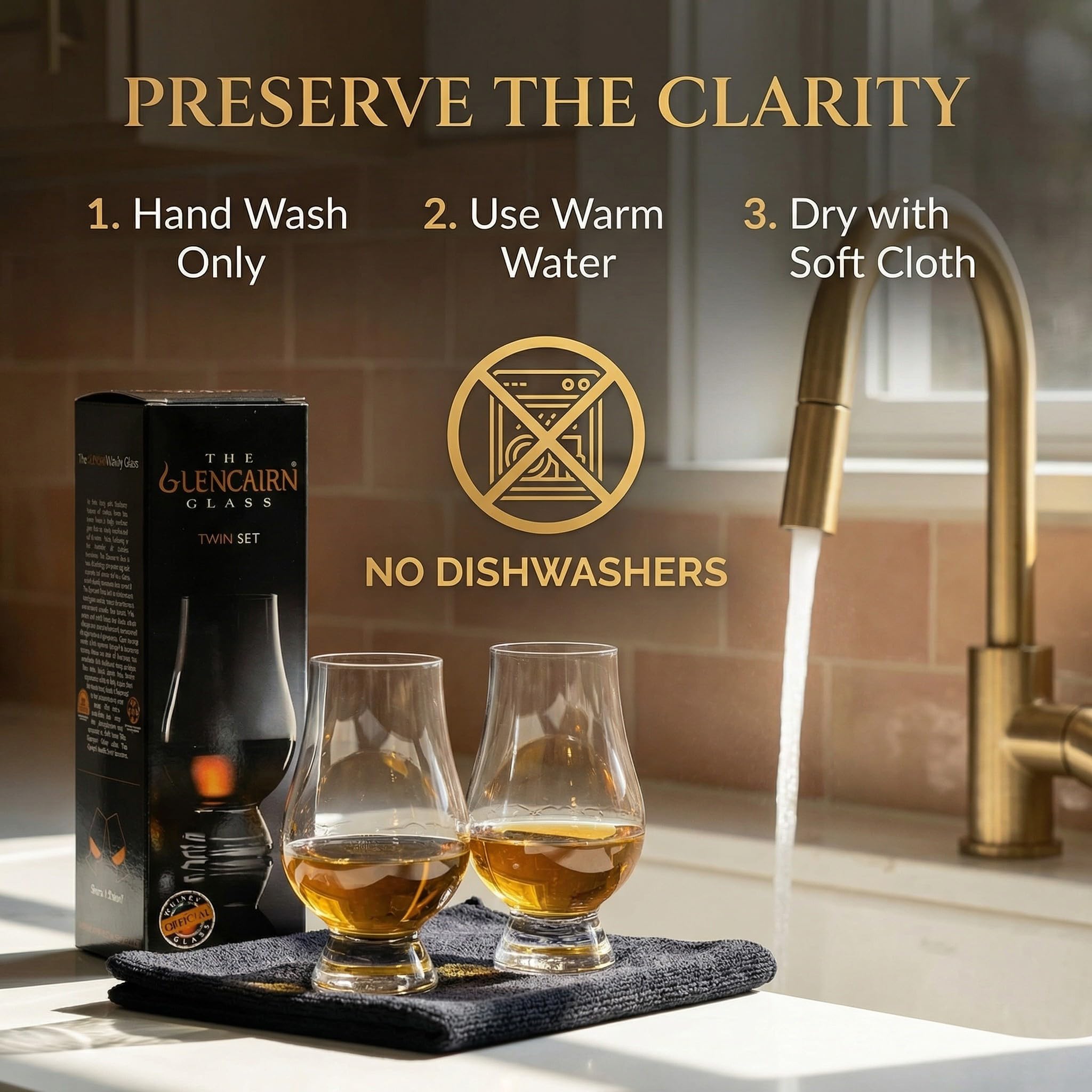 GLENCAIRN twin carton open displaying both glasses ready to use benefit