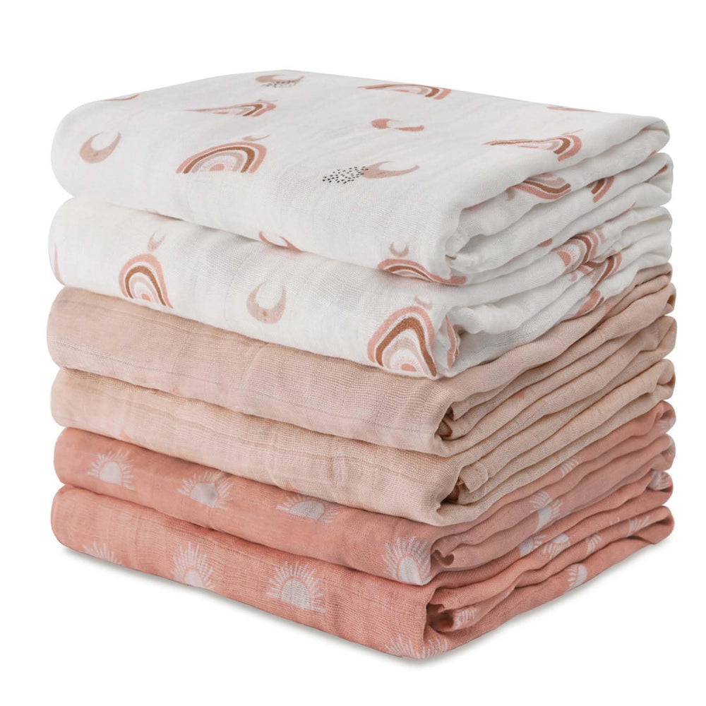 GLLQUEN BABY front packaging showing six muslin blankets, ideal gift