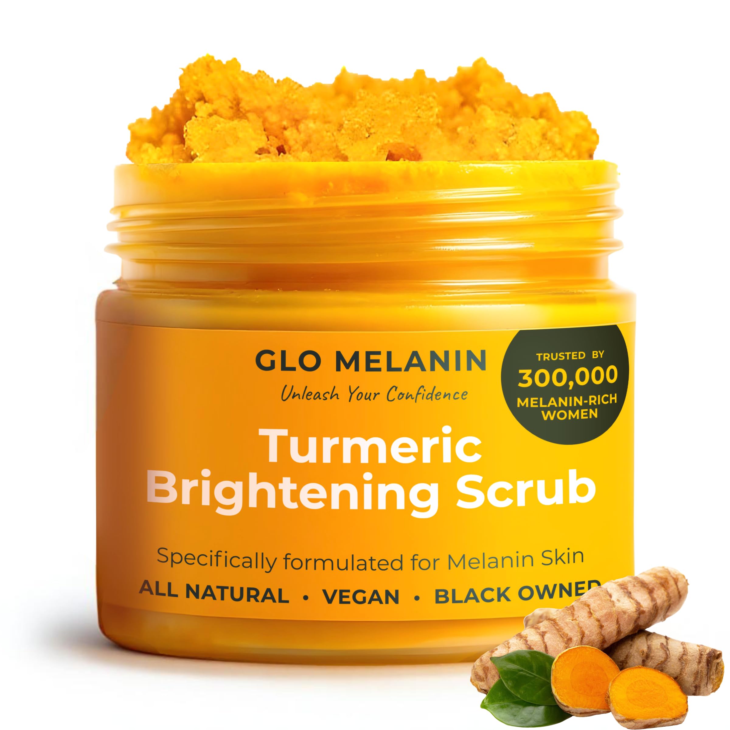Glo Melanin used at sink in facial routine illustrating gentle exfoliation step