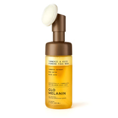 Glo Melanin front packaging showing the 120ml brightening foam benefits