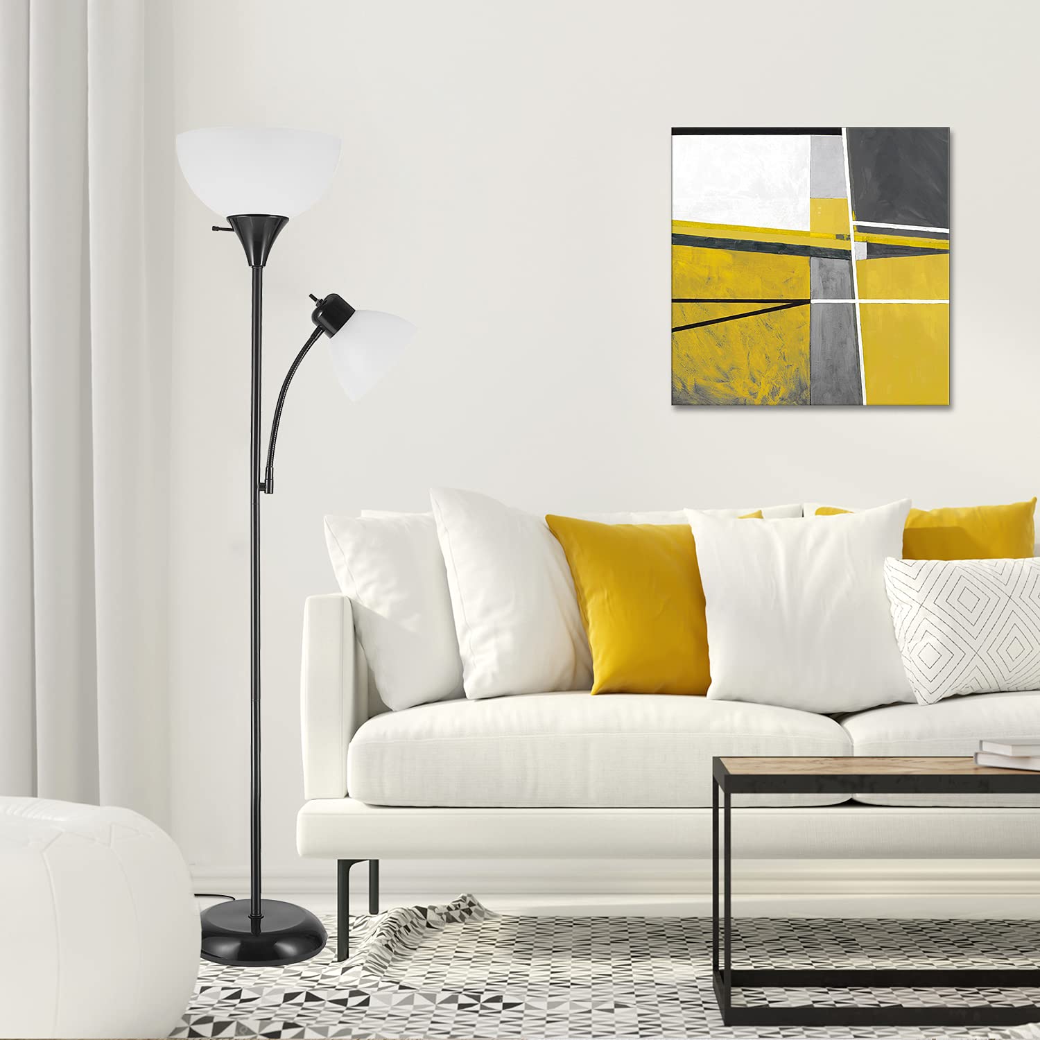 Globe Electric Delilah in living room demonstrating layered lighting benefit