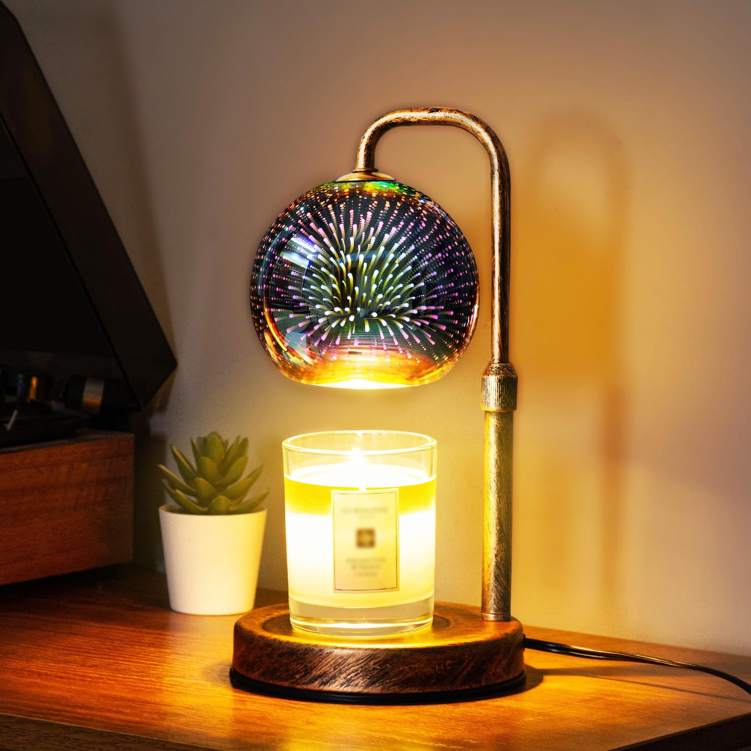 Glocusent in a cozy living room setting with soft light, creates calming fragrance atmosphere