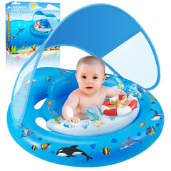 GLOPUS front view inflated baby float showing stable design and easy setup