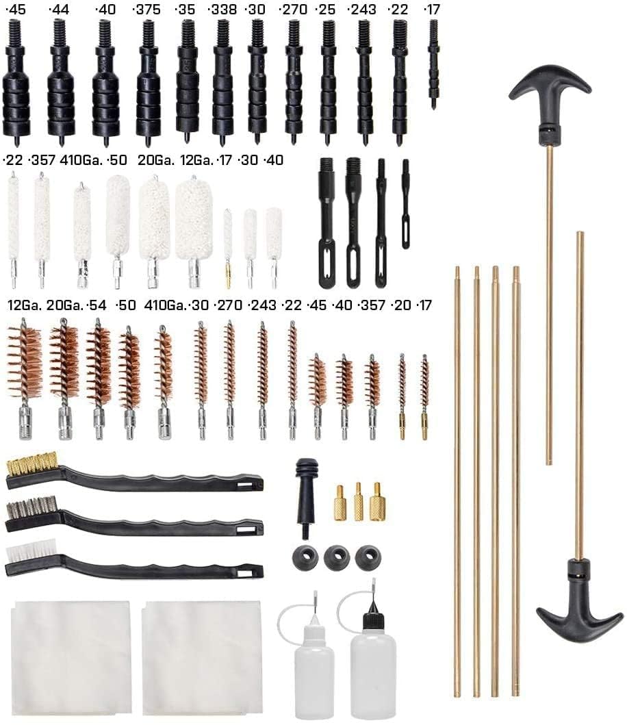 GLORYFIRE brushes and mops layout showing cleaning options for bores