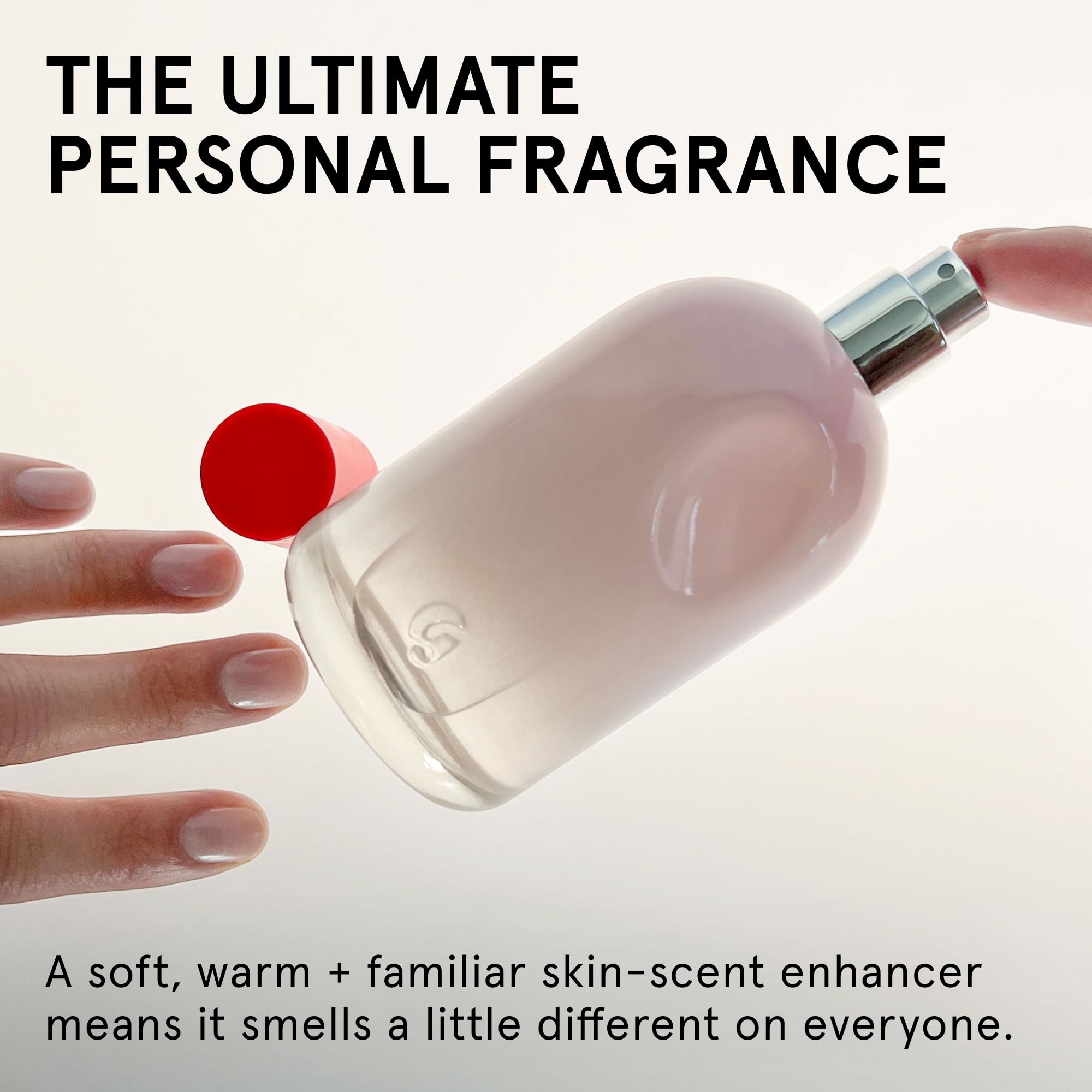 Glossier You bottle thumbprint detail highlighting tactile design benefit