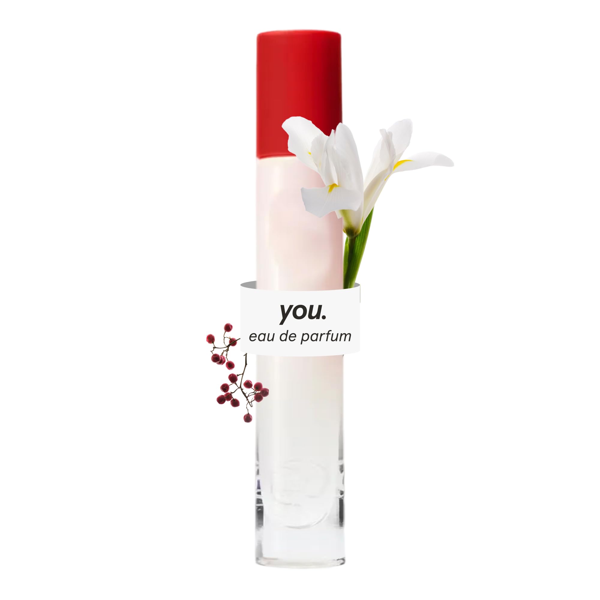 Glossier You travel bottle front view showing compact design and brand