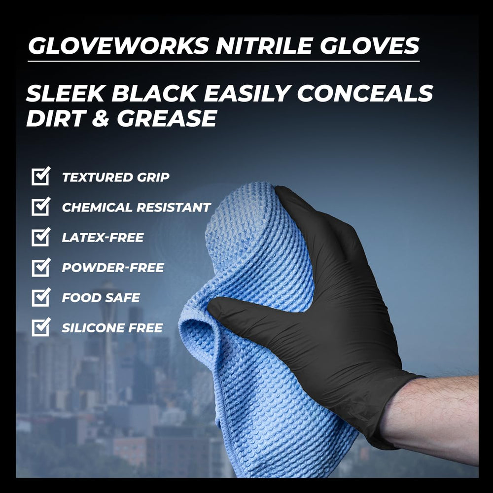 GLOVEWORKS glove repelling oil to show petroleum resistance