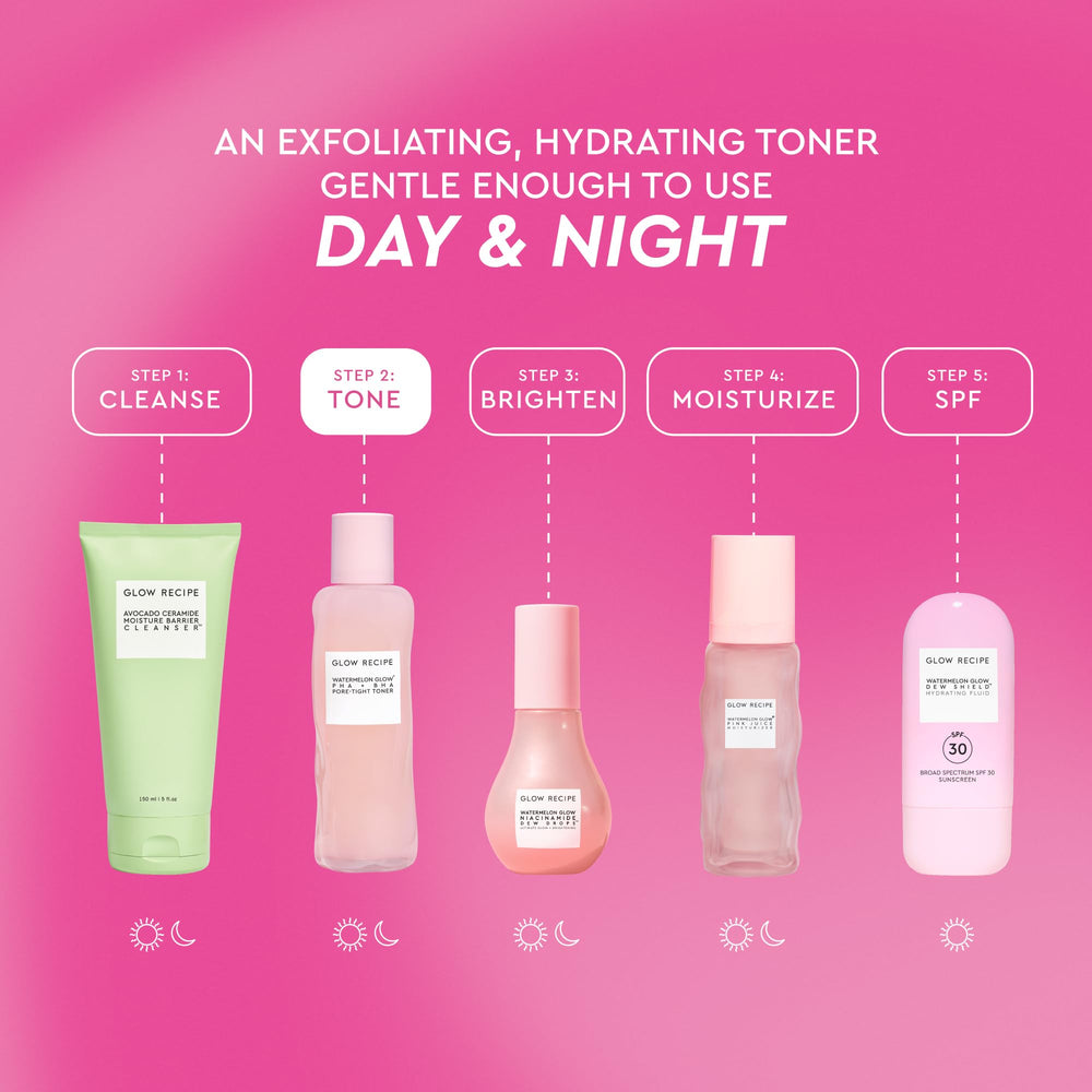 Glow Recipe bottle held in hand for size comparison, easy daily-use volume
