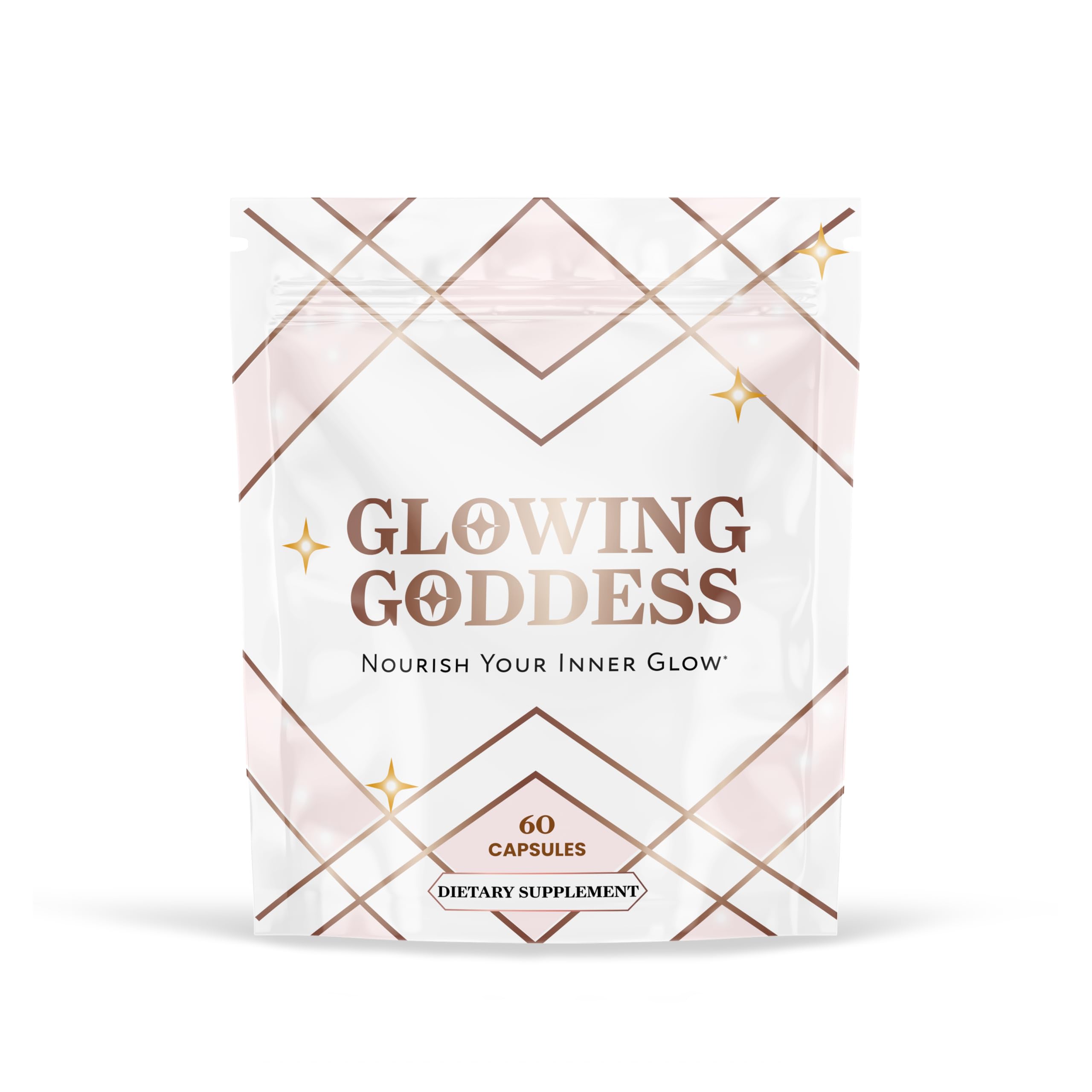 Glowing Goddess front packaging showing product name and organ blend benefits