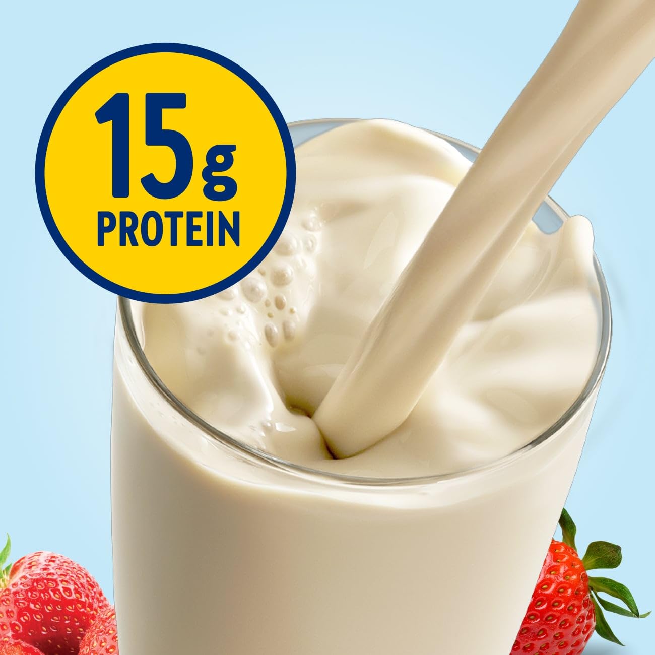 Glucerna close-up nutrition label showing vitamins and protein content