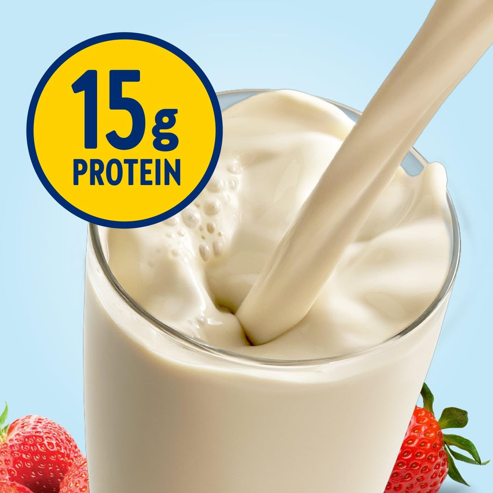Glucerna close-up nutrition label showing vitamins and protein content