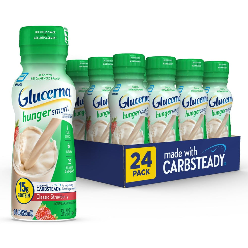 Glucerna front packaging Classic Chocolate showing steady-carb benefit
