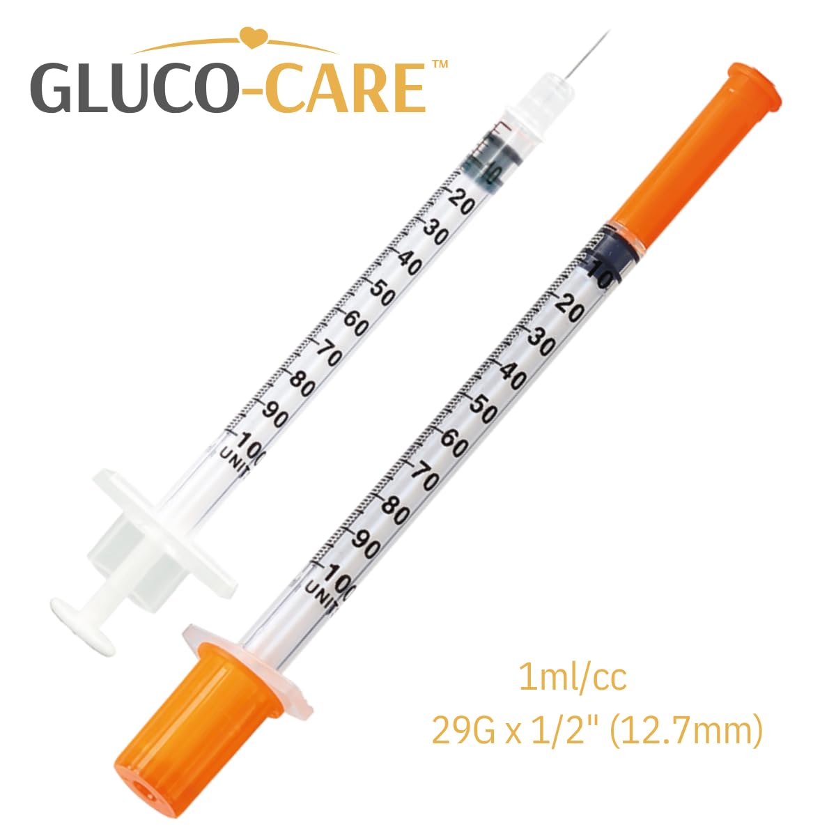 GLUCO-CARE plunger and clear barrel close-up showing smooth operation