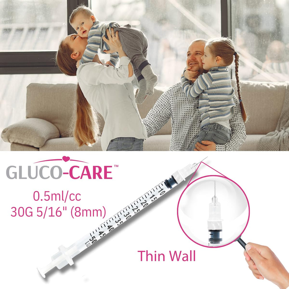 GLUCO-CARE graduation scale clarity with bold markings for quick reading