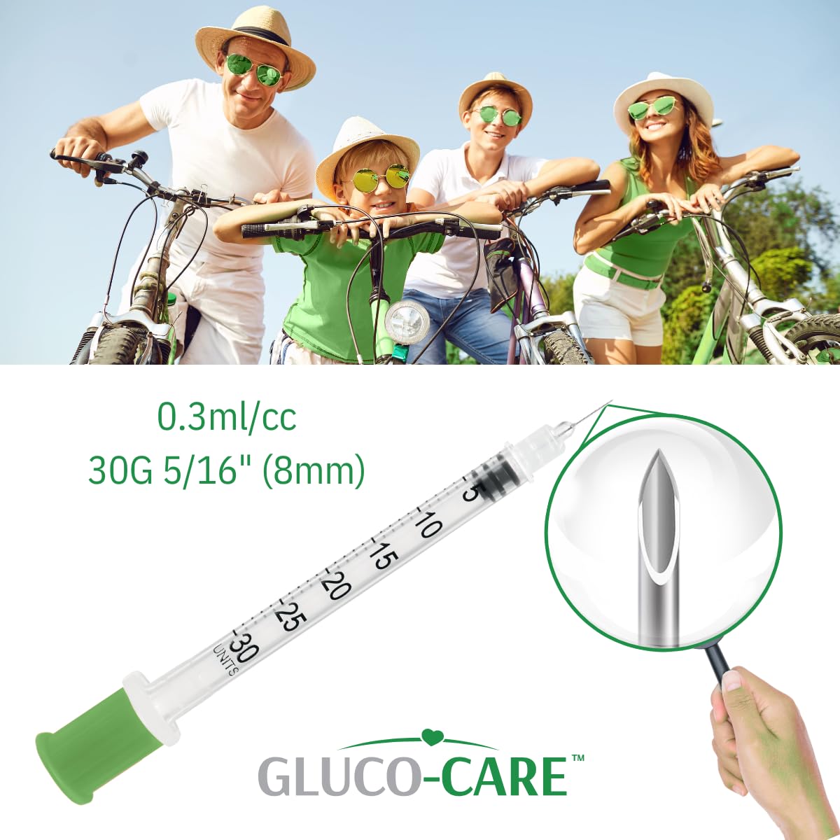 GLUCO-CARE clear graduation marks on barrel ensuring accurate small-volume dosing