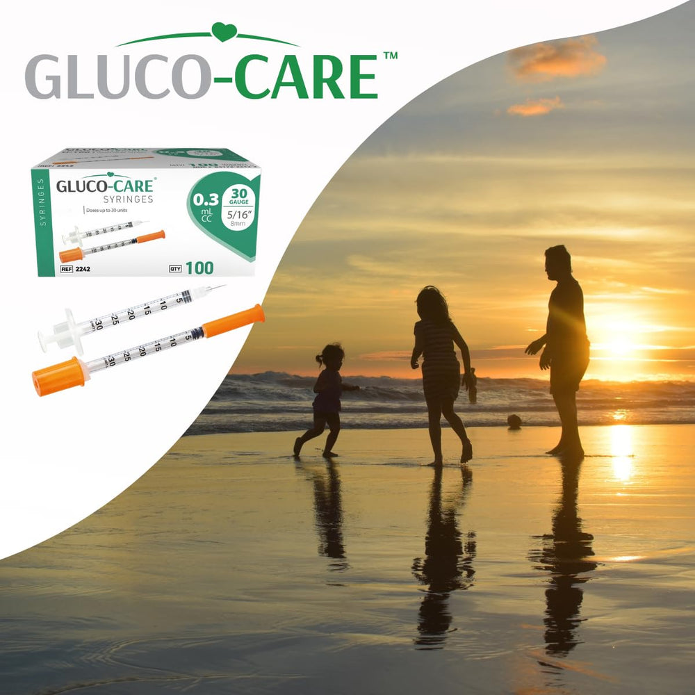 GLUCO-CARE syringe in use dispensing a small volume to show controlled application