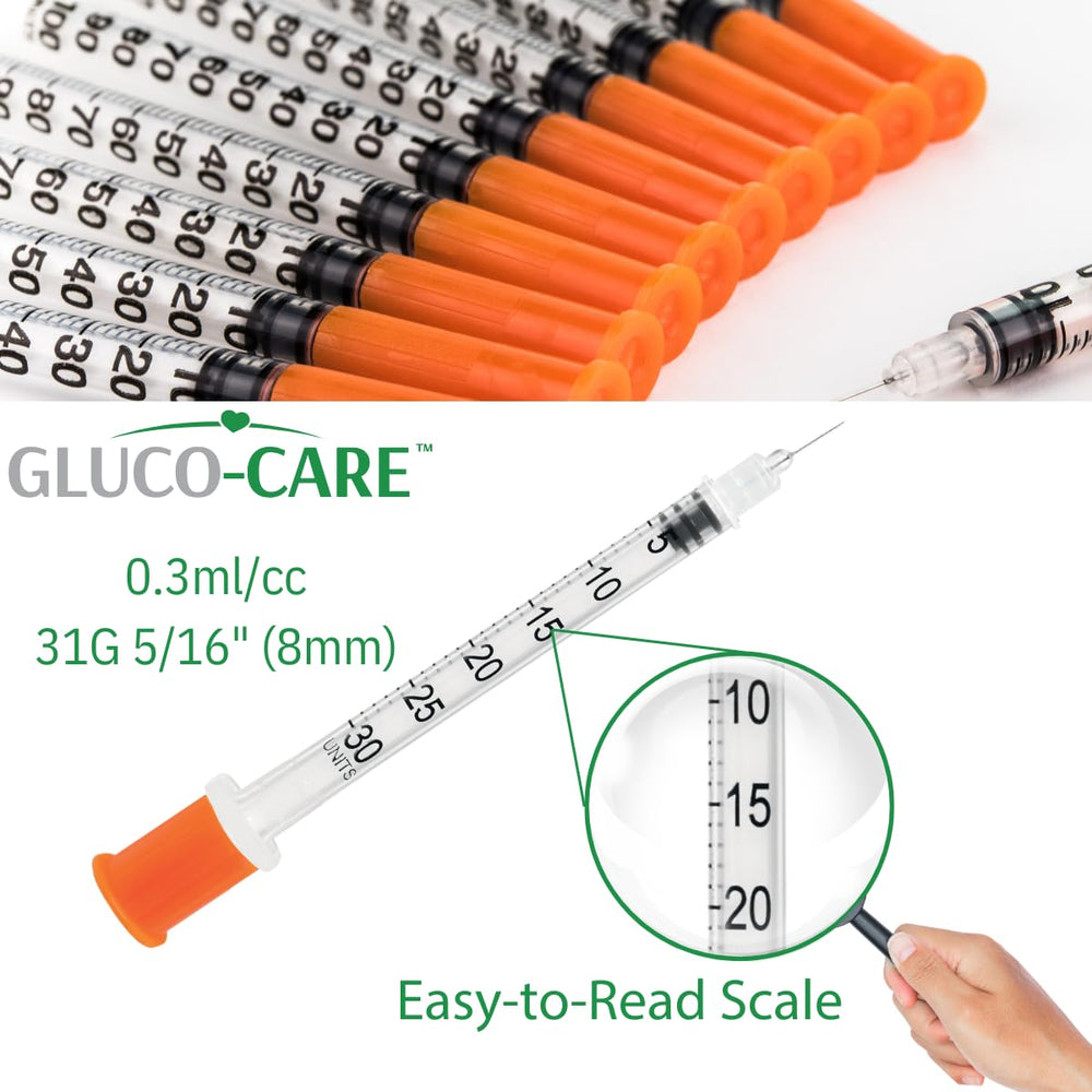 GLUCO-CARE plunger and barrel seal view showing smooth, leak-resistant operation