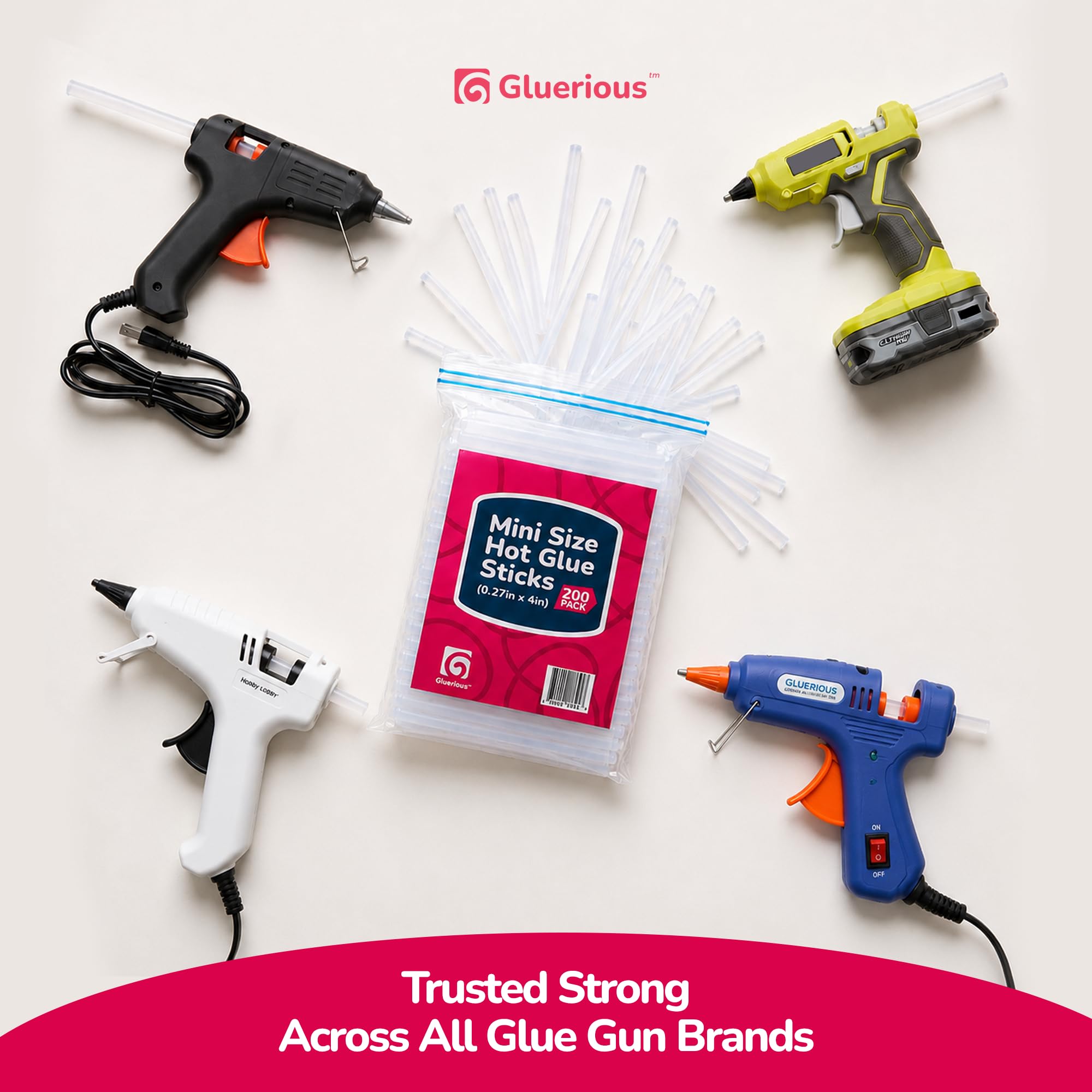 Gluerious supplies at classroom craft table for group projects