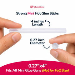 Gluerious close-up of clear EVA stick texture for smooth melting