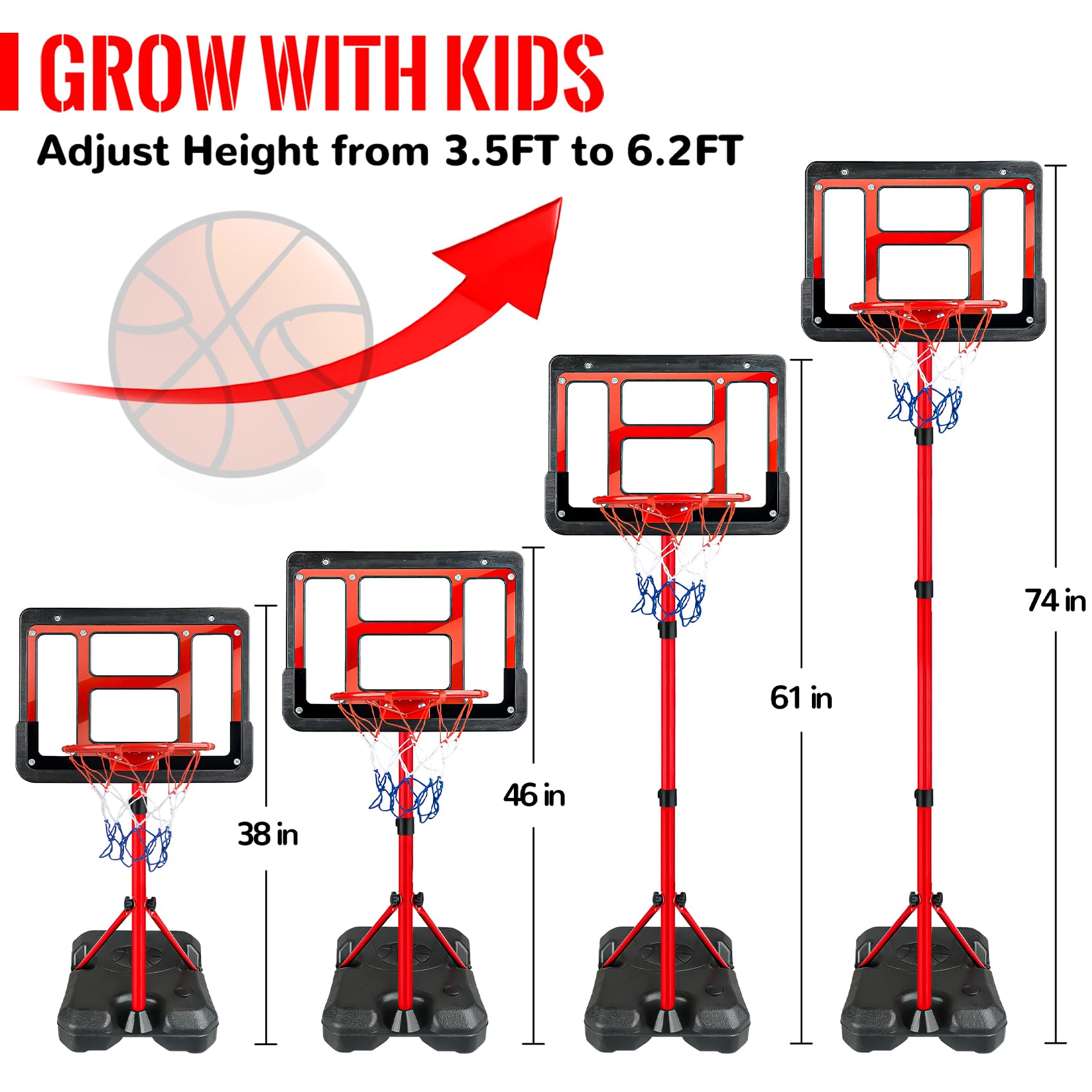 GMAOPHY soft basketballs and pump for safe inflation benefit