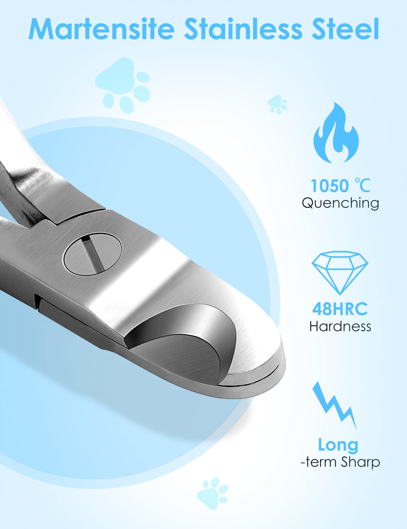 Gobeigo blade close-up highlighting martensitic steel edge, long-lasting sharpness