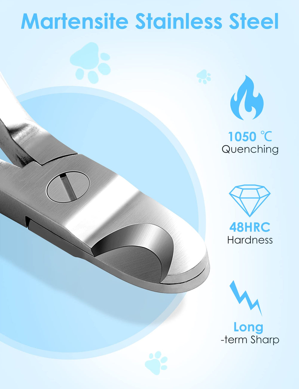 Gobeigo blade close-up highlighting martensitic steel edge, long-lasting sharpness