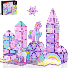 GobiDex unicorn castle front view showing colorful tiles and castle facade for imaginative play
