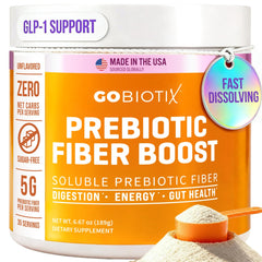 GOBIOTIX front packaging shows clean label and 35 servings, supporting convenience