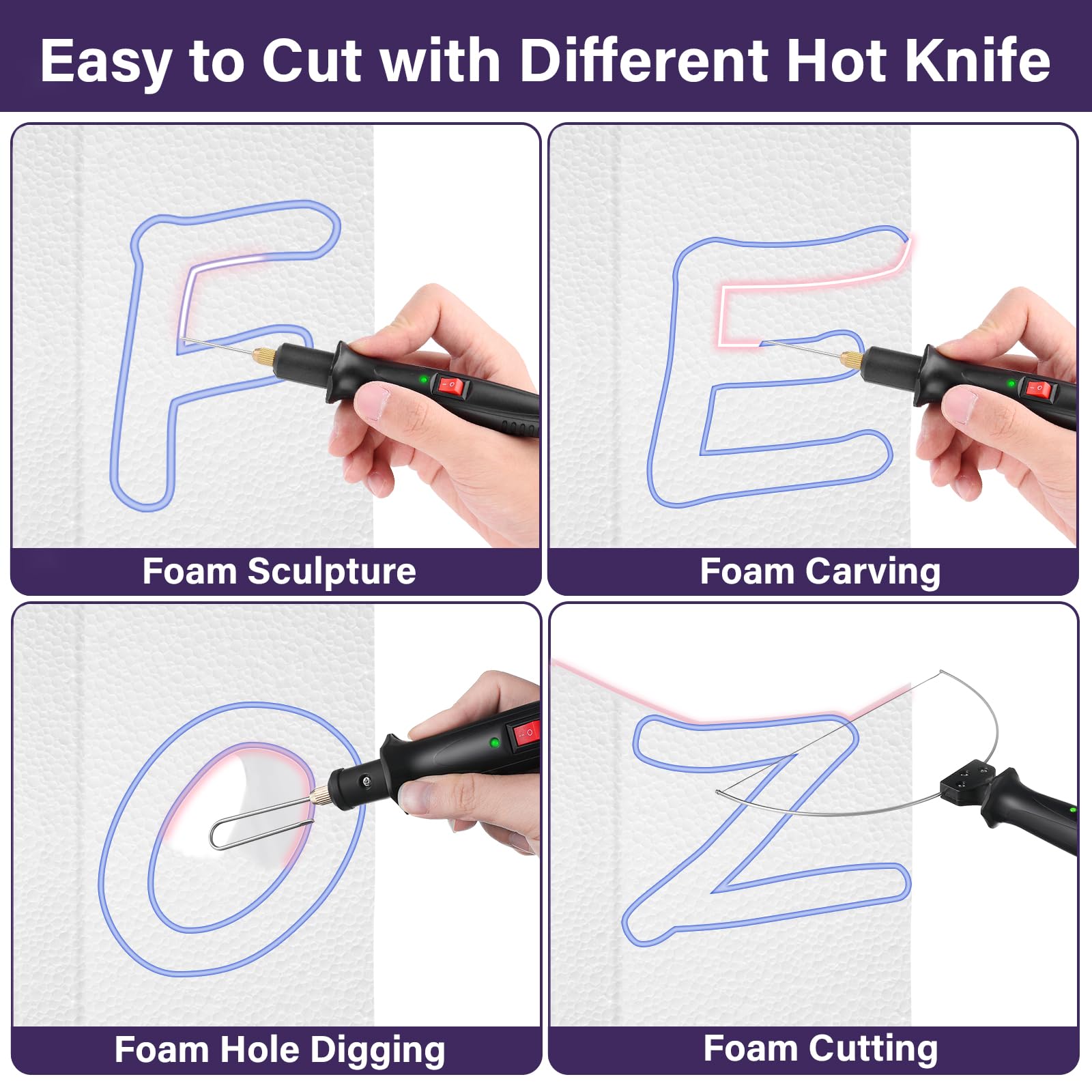 GOCHANGE tool in use cutting styrofoam for fast results