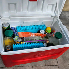 GoCJ Arizona Ice inside cooler with fish showing reliable, dry cold preservation