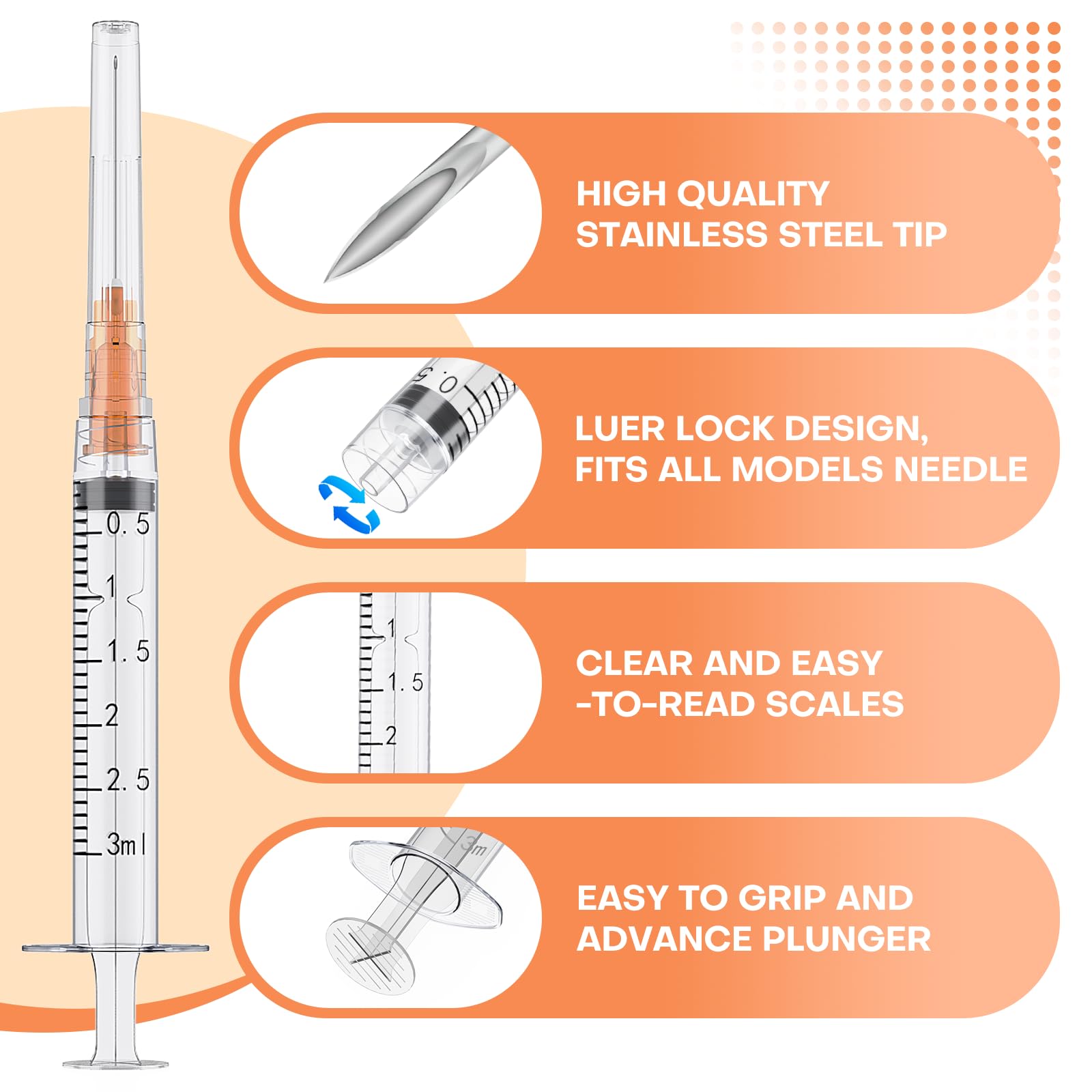GODCREAT individually wrapped syringe packaging keeping units clean and ready