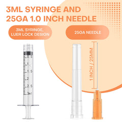 GODCREAT closeup of 25G 1-inch needle with cap, sharp controlled application
