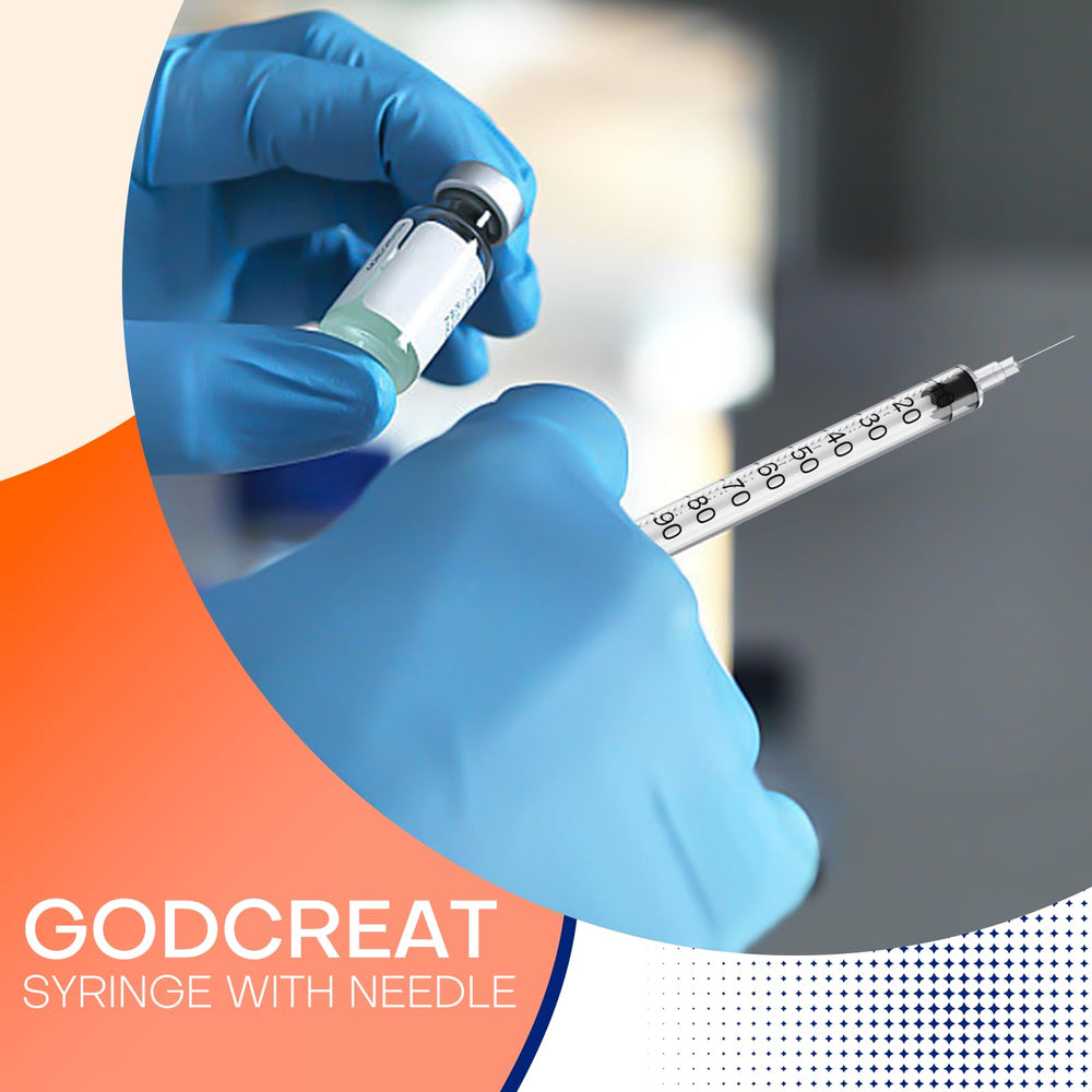 GODCREAT syringe next to a coin to show compact 1cc size and scale