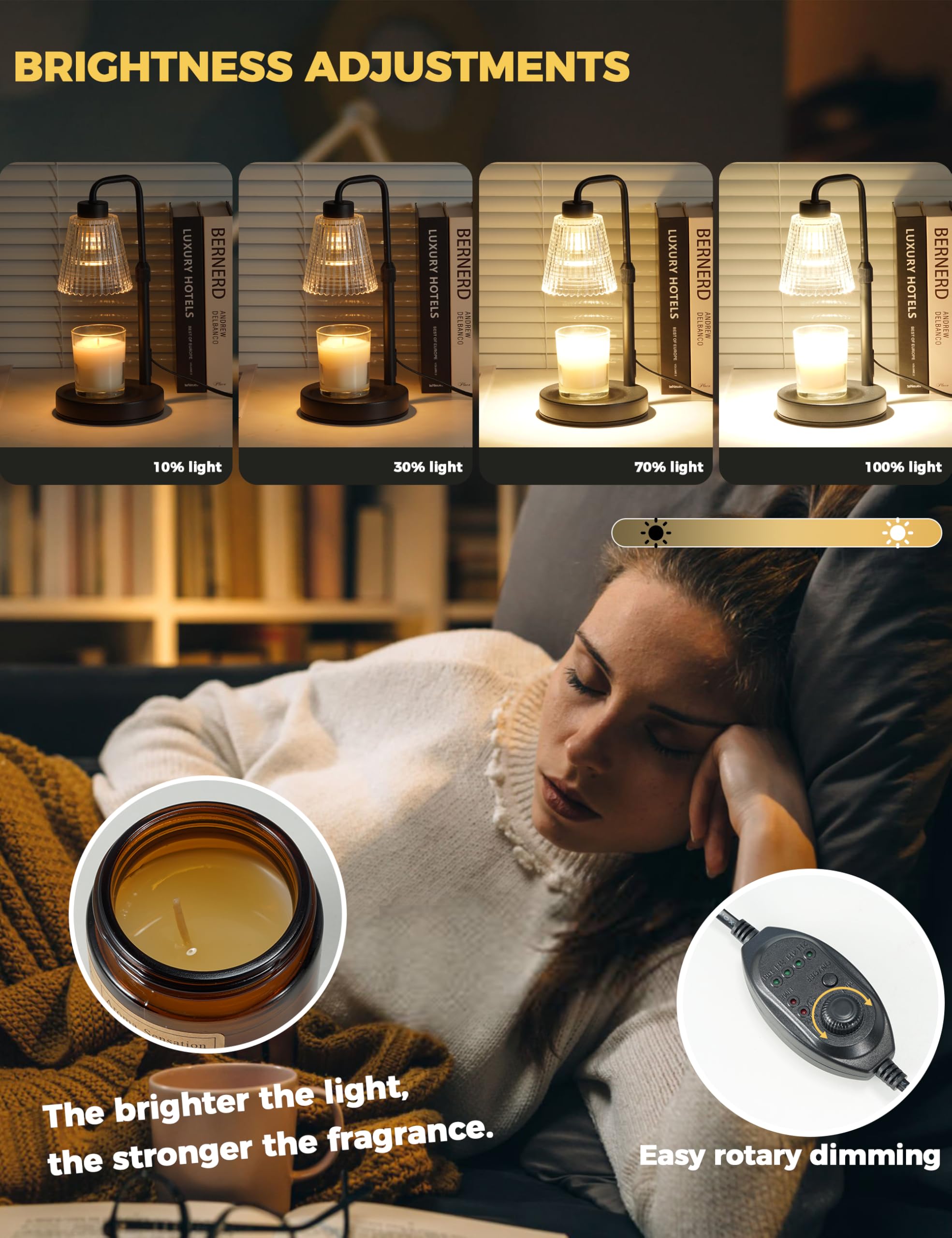 GODONLIF dimmer knob and timer controls, customize light and run time