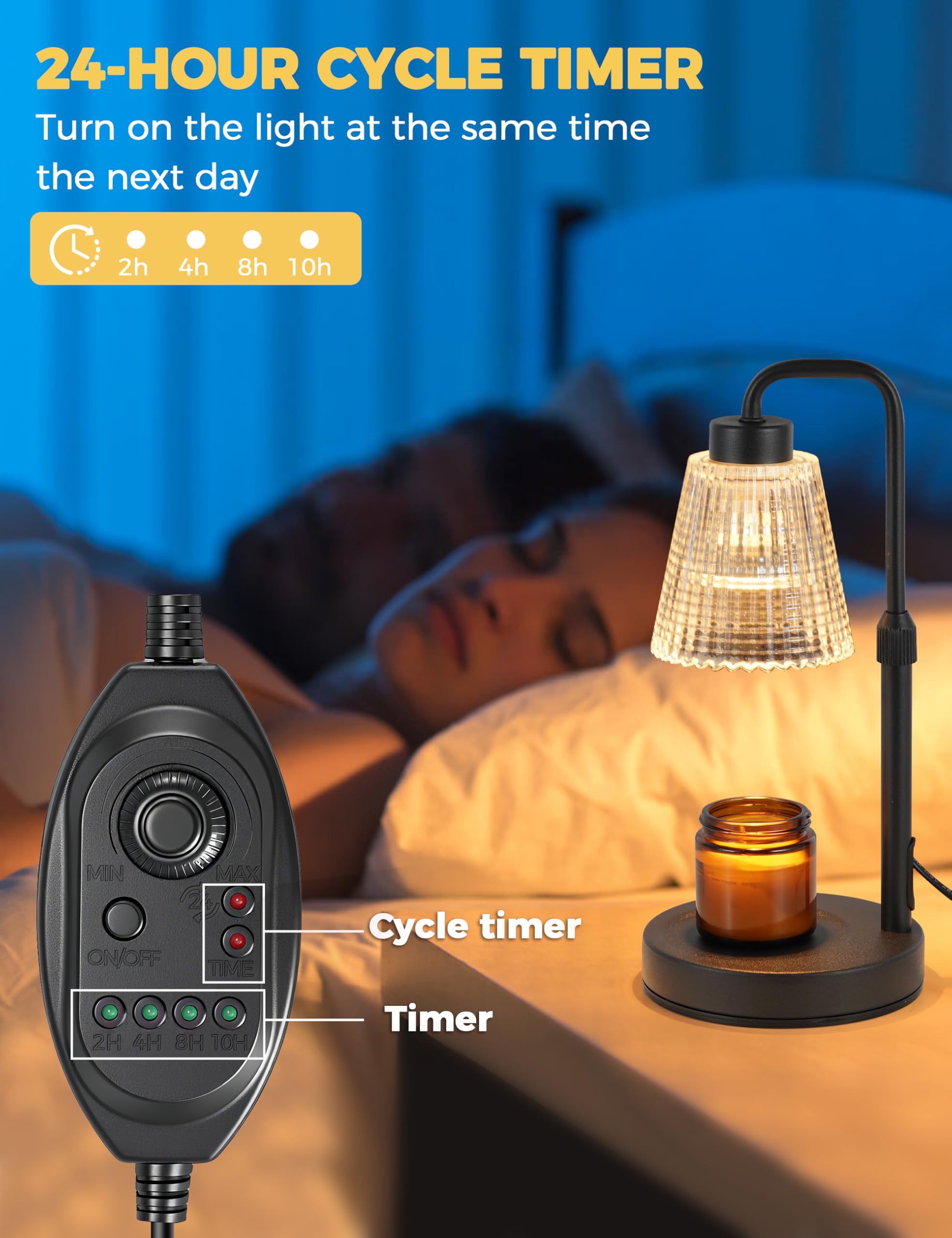 GODONLIF side profile on nightstand, stylish compact bedside accent
