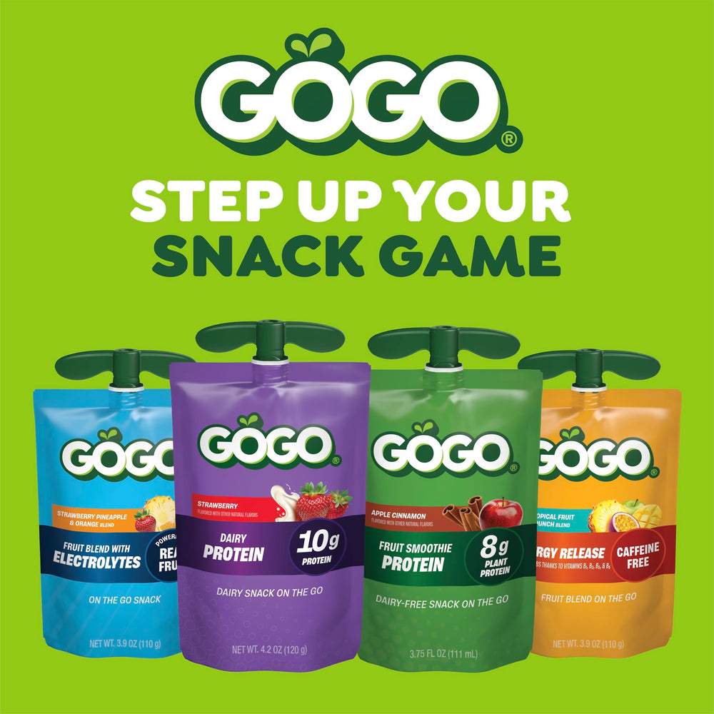 GoGo SqueeZ 16-count box stacked for pantry storage and stocking