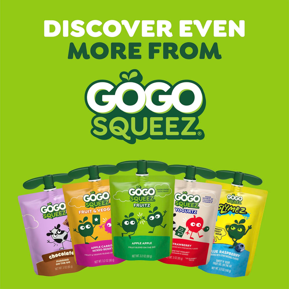 GoGo squeeZ pouch in a travel bag showing grab-and-go snack convenience