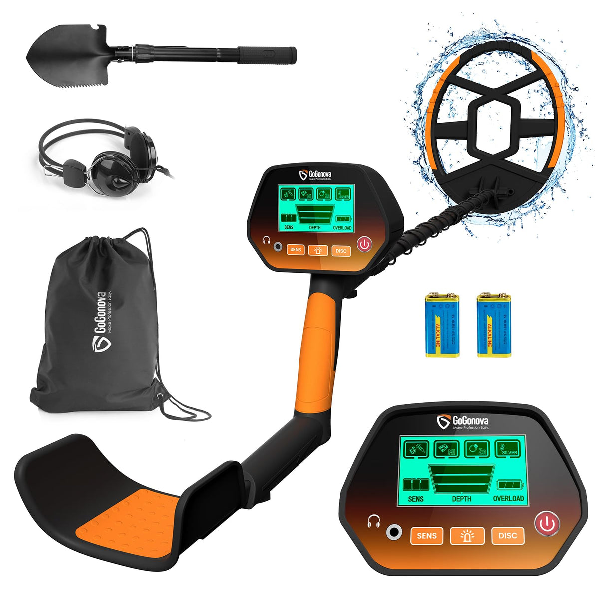 gogonova front view detector showing full kit and portability benefit
