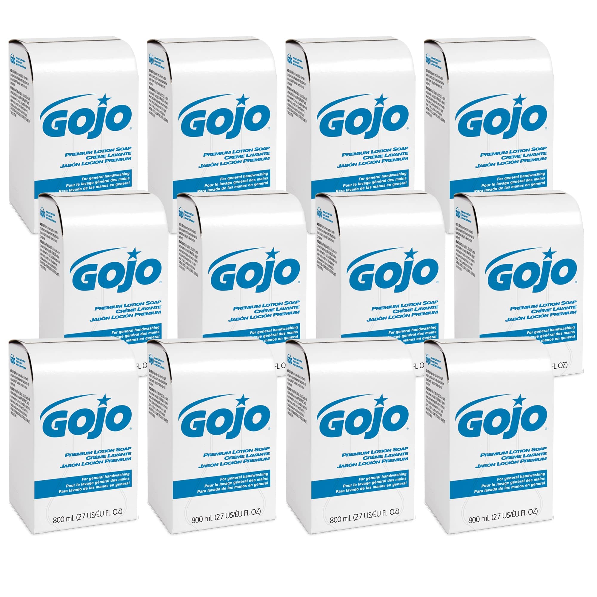 GOJO front packaging showing 800 mL refill and brand for reliable refill supply