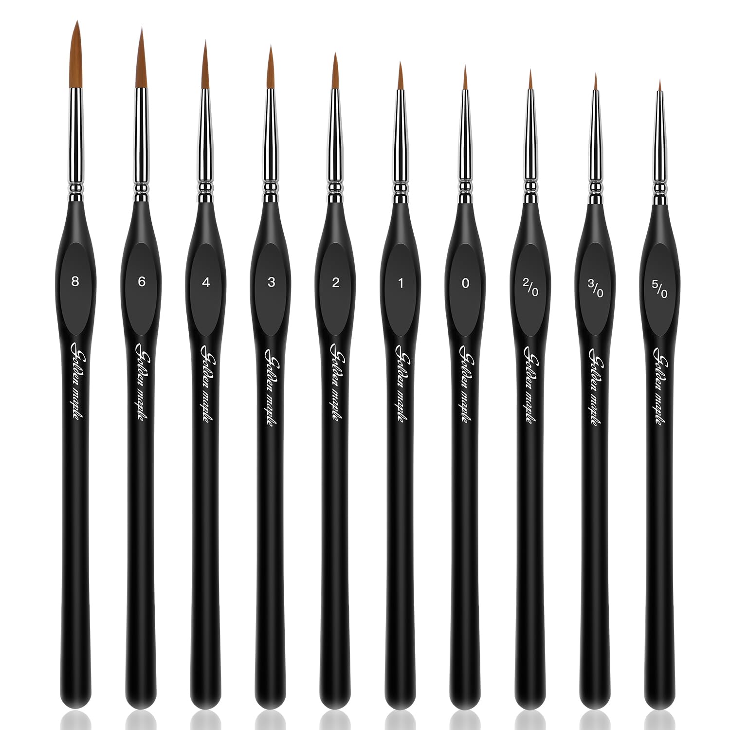 golden maple front packaging showing 10-piece set and sizes for quick selection