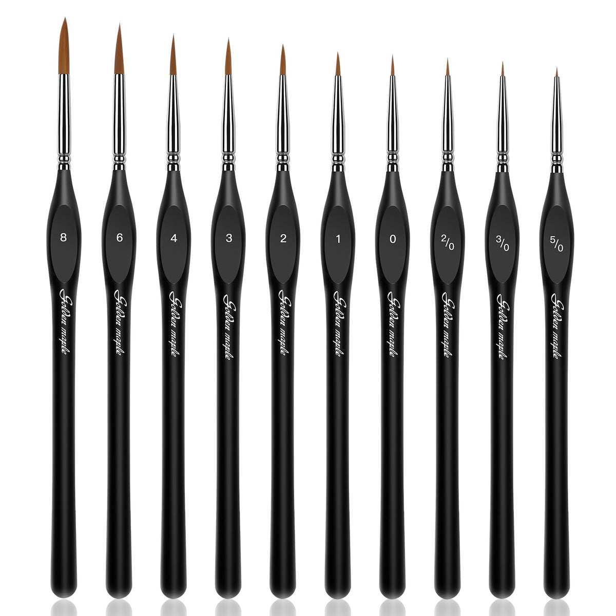 golden maple front packaging showing 10-piece set and sizes for quick selection