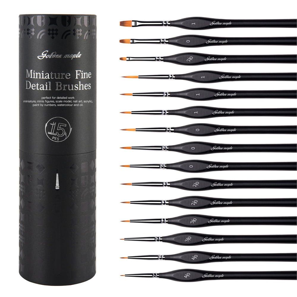 golden maple front packaging showing 15-piece brush set and benefits