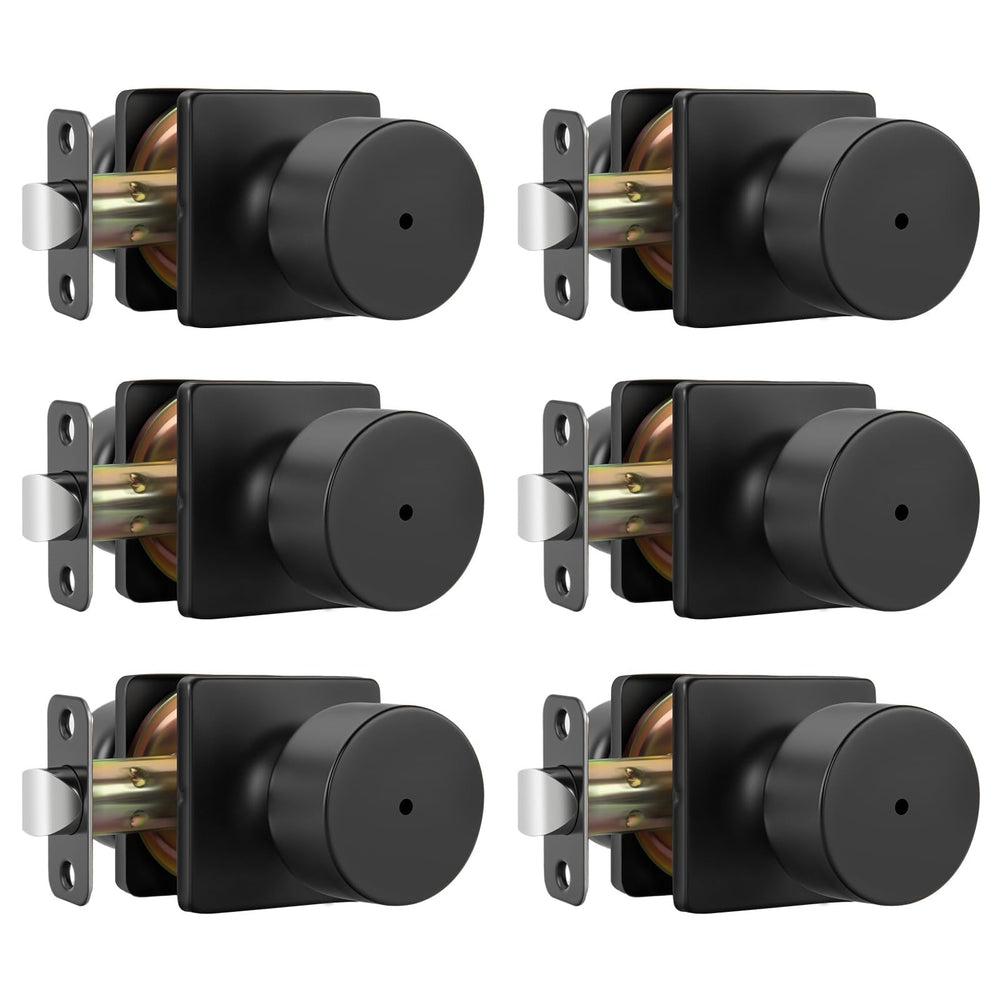Goldenwarm matte black front view showing modern round privacy knob and clean finish for cohesive decor