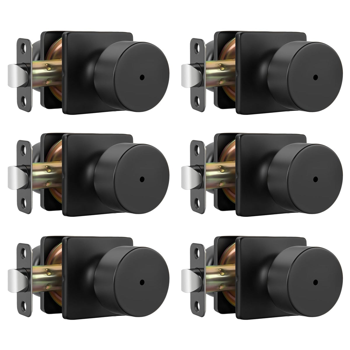 Goldenwarm matte black front view showing modern round privacy knob and clean finish for cohesive decor