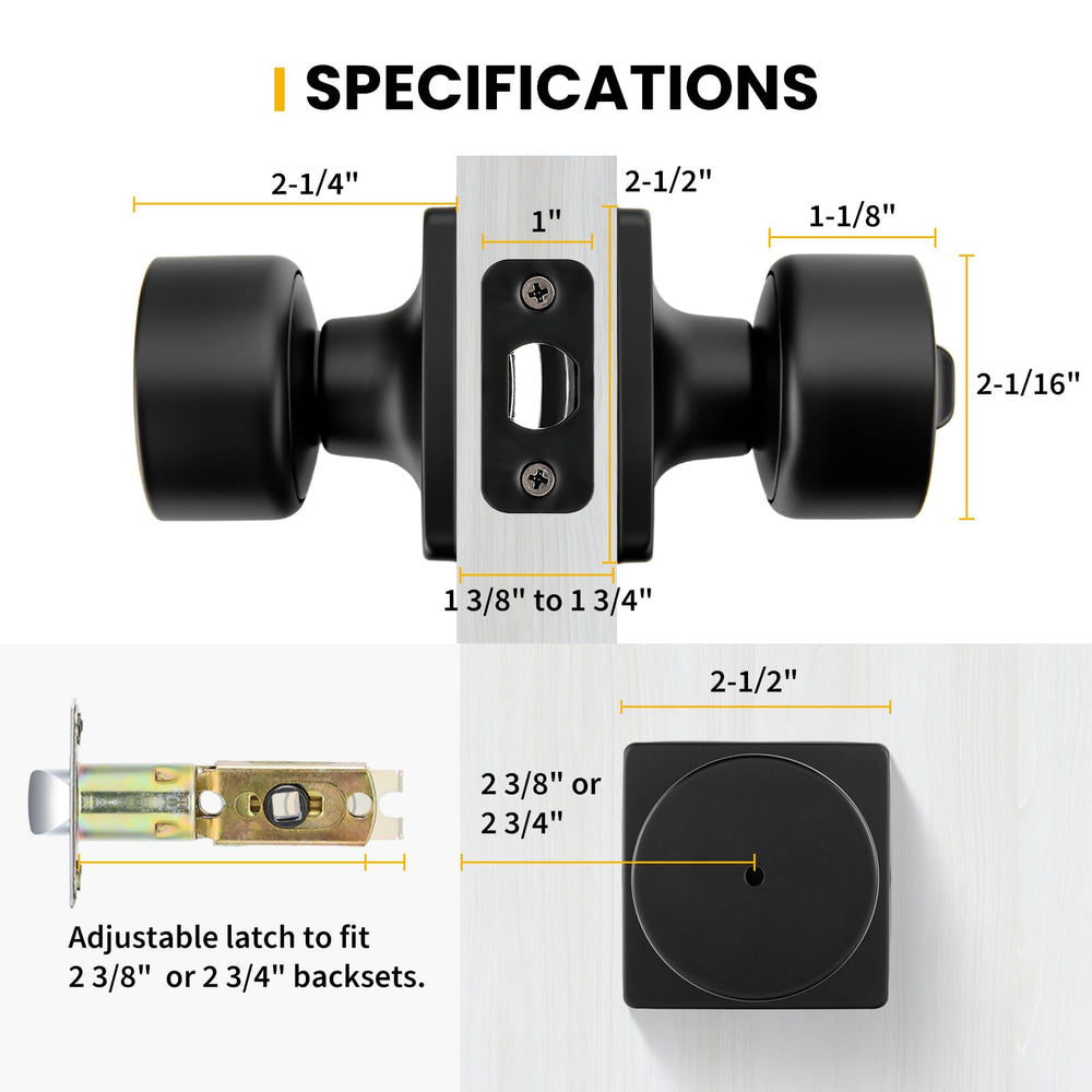 Goldenwarm matte black package contents with six knobs and components ready for multi-door installation