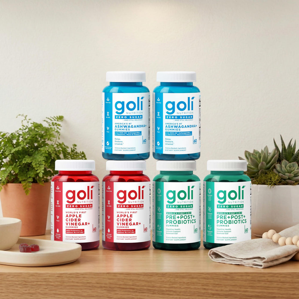 Goli bundle on kitchen counter lifestyle scene demonstrating daily routine fit