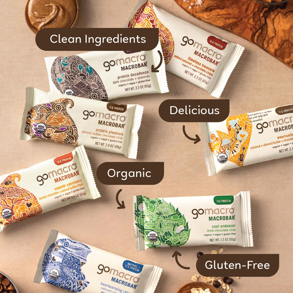 GoMacro MacroBar single unwrapped bar revealing texture and portable convenience