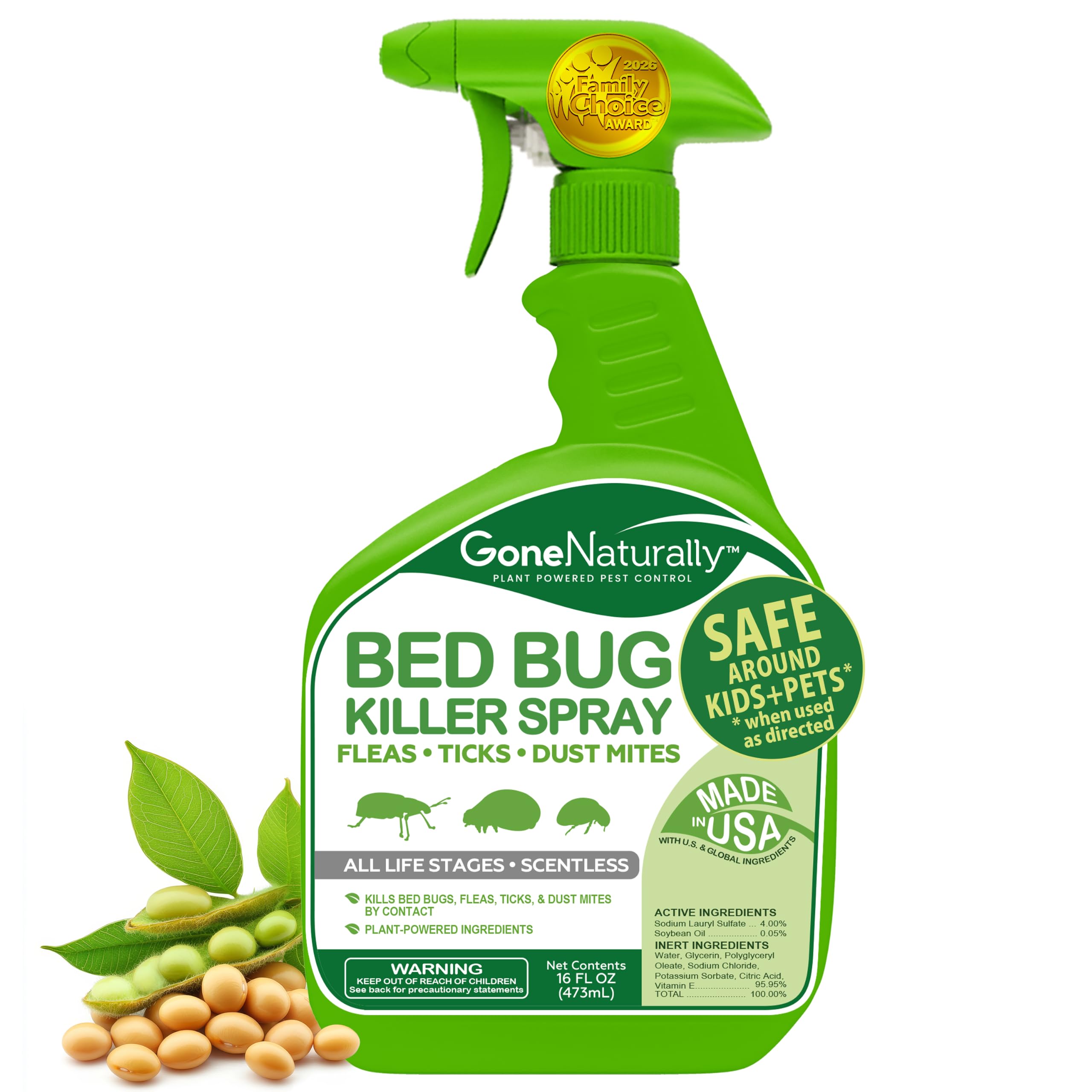 GoneNaturally front bottle showing label and easy-spray nozzle for quick use