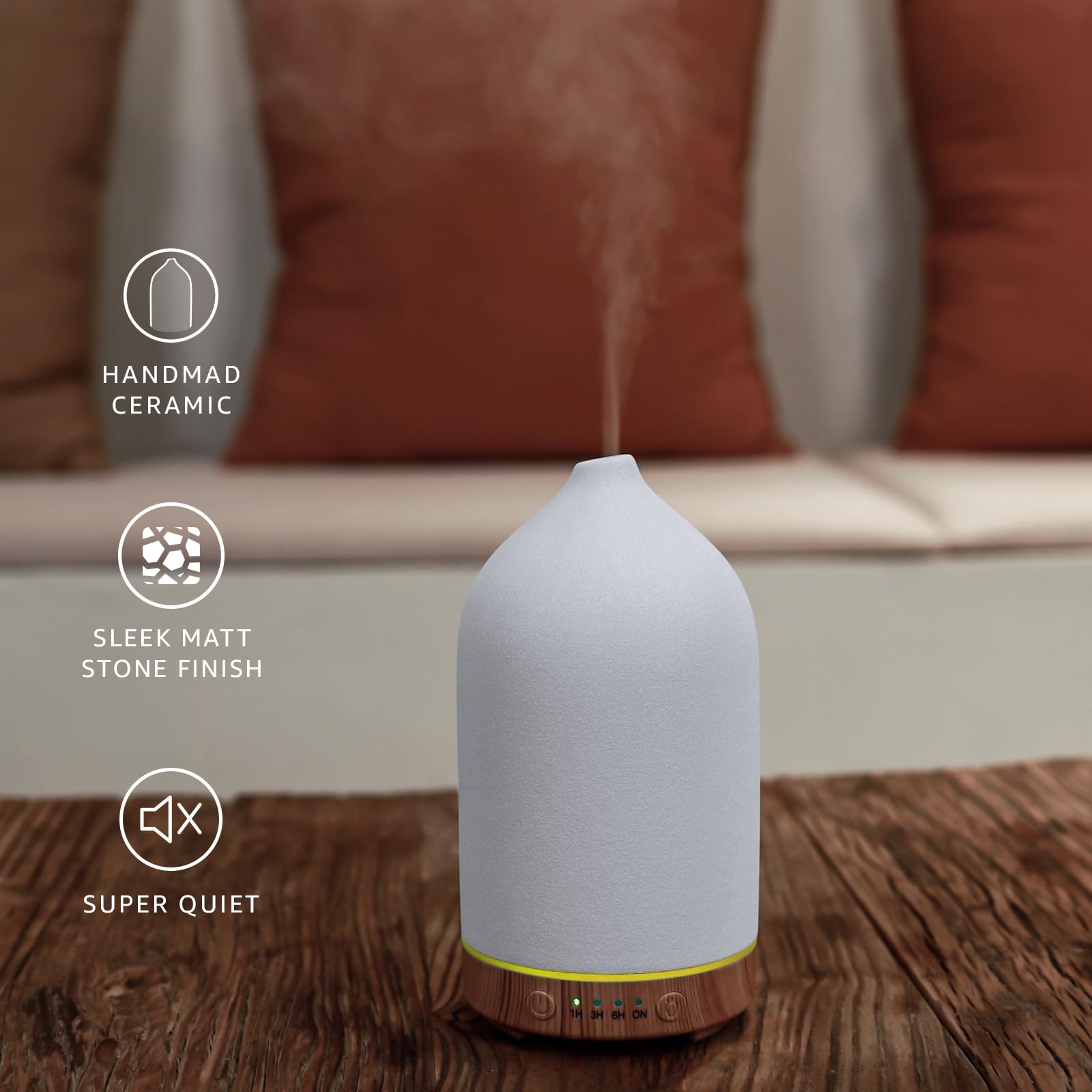 Gooamp size comparison on nightstand showing compact footprint and bedside suitability