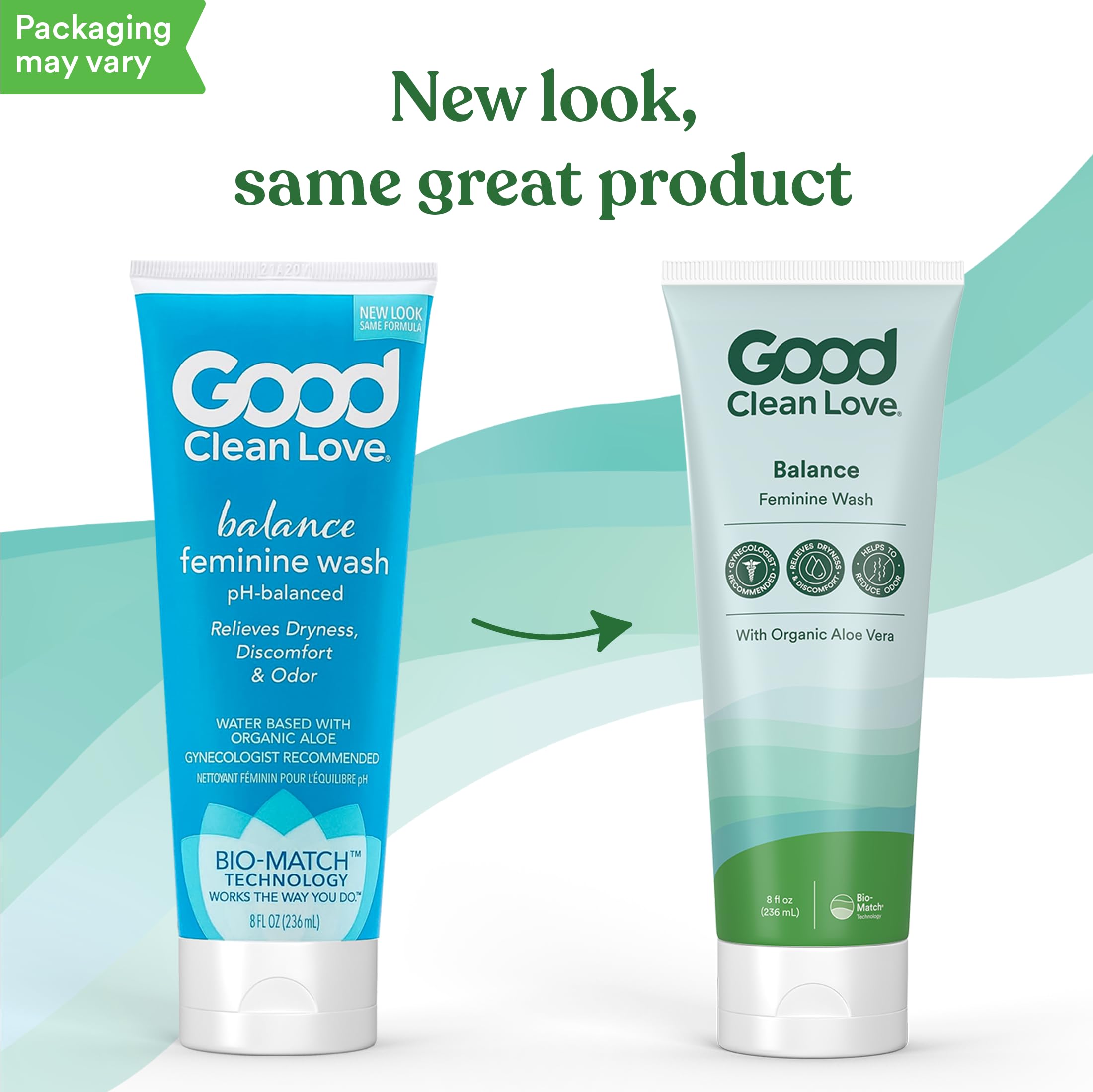 Good Clean Love on a bathroom shelf styled to suggest everyday accessibility